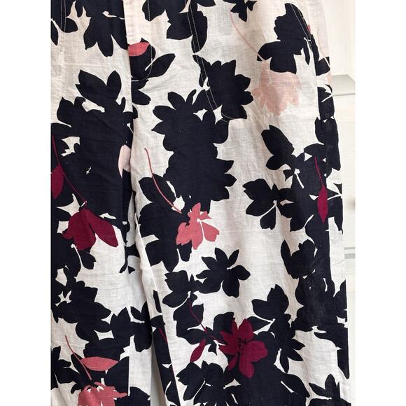 Liz Claiborne Woide leg Pants Lenin Cotton Beach Resort Vacation Pool - Picture 3 of 7